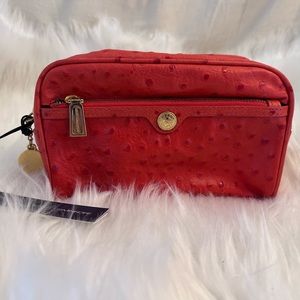 Rebecca Minkoff Ostrich Cosmetics Case in Orange